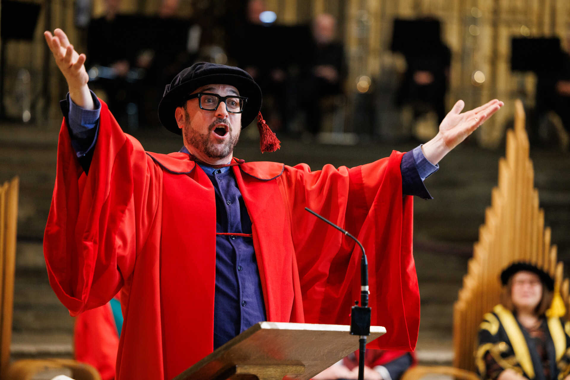 Ben Roddy giving a speech
