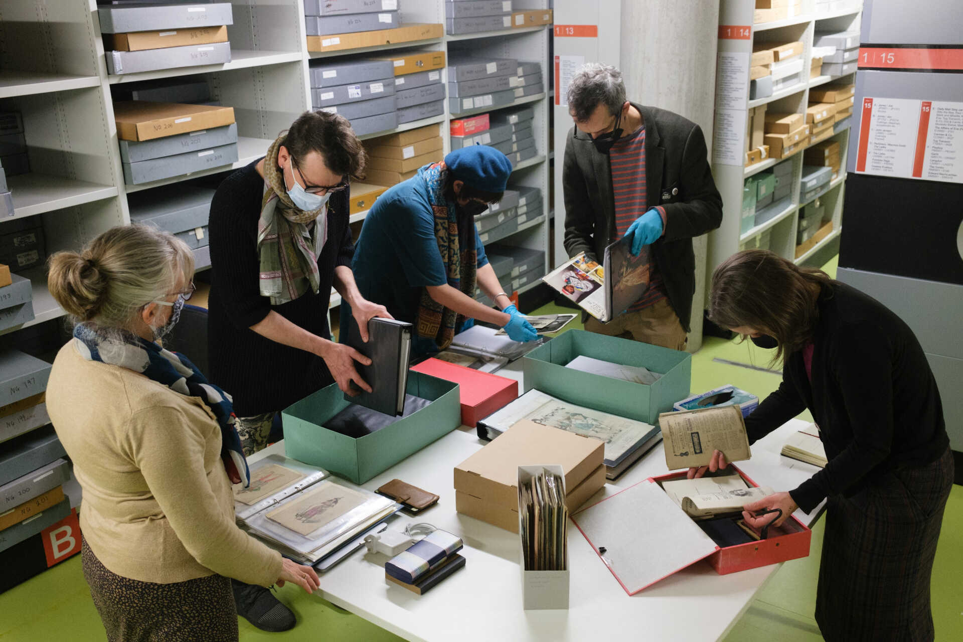 Kent staff looking through archives