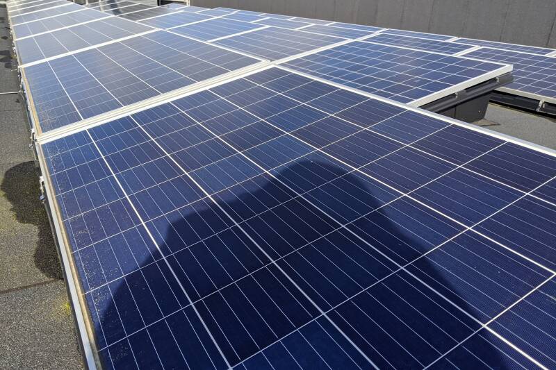 A row of Photo Voltaic Panels